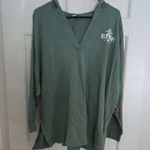 Old Navy Olive V-Neck Hoodie